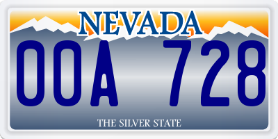 NV license plate 00A728