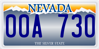 NV license plate 00A730