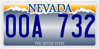 NV license plate 00A732