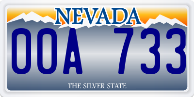 NV license plate 00A733