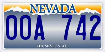 NV license plate 00A742