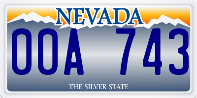 NV license plate 00A743