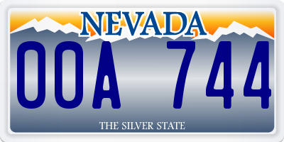 NV license plate 00A744