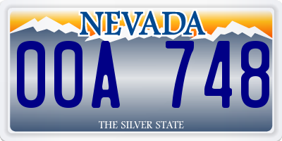 NV license plate 00A748