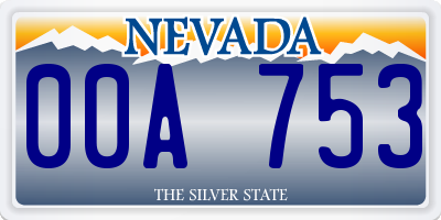 NV license plate 00A753