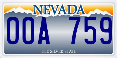 NV license plate 00A759