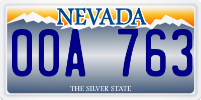 NV license plate 00A763