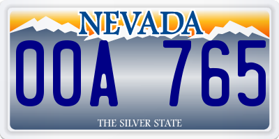 NV license plate 00A765