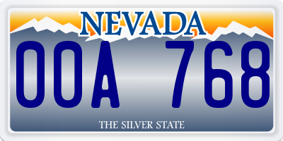 NV license plate 00A768