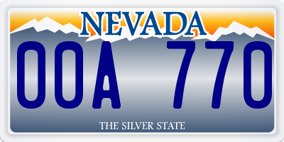 NV license plate 00A770