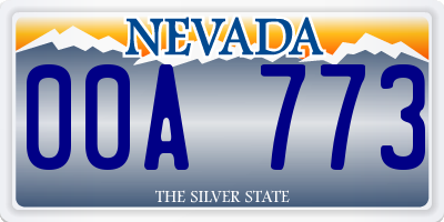 NV license plate 00A773