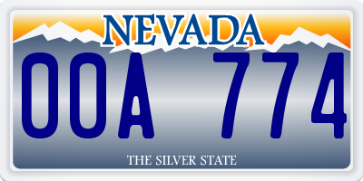 NV license plate 00A774