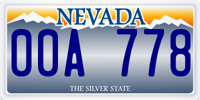 NV license plate 00A778