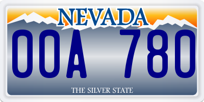 NV license plate 00A780