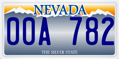NV license plate 00A782