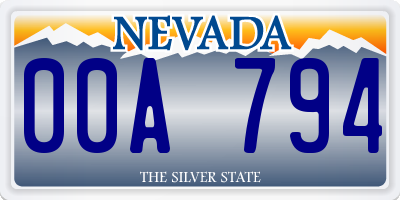 NV license plate 00A794