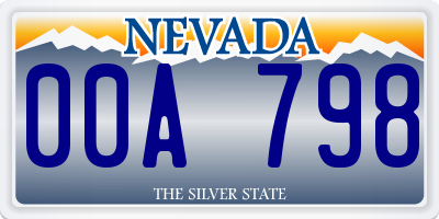 NV license plate 00A798