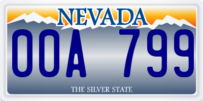 NV license plate 00A799