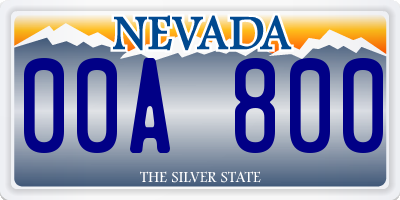 NV license plate 00A800