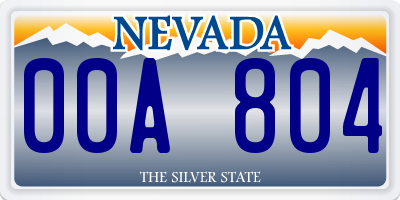 NV license plate 00A804