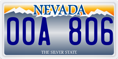 NV license plate 00A806