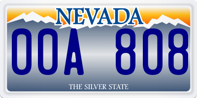 NV license plate 00A808