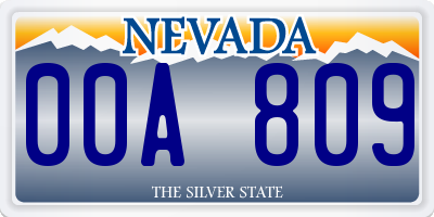 NV license plate 00A809