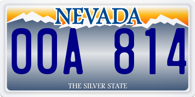 NV license plate 00A814