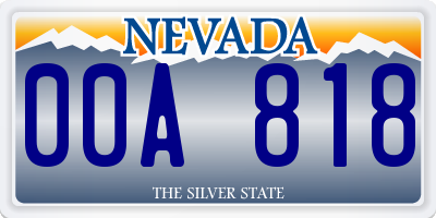 NV license plate 00A818