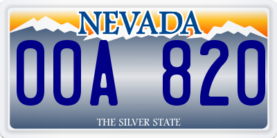 NV license plate 00A820