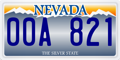 NV license plate 00A821