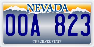 NV license plate 00A823