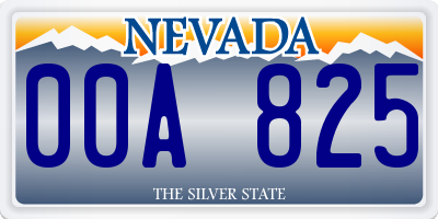 NV license plate 00A825