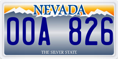 NV license plate 00A826