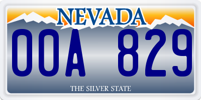 NV license plate 00A829