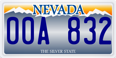 NV license plate 00A832