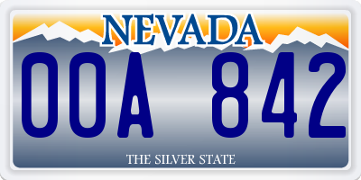 NV license plate 00A842