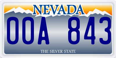 NV license plate 00A843