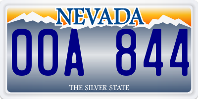 NV license plate 00A844