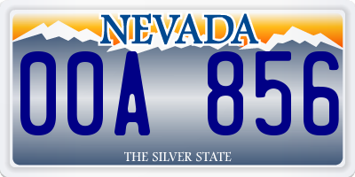 NV license plate 00A856