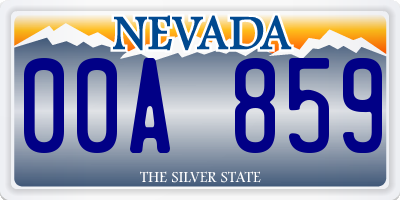 NV license plate 00A859