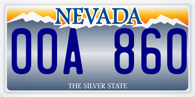 NV license plate 00A860