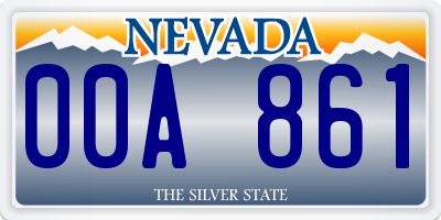 NV license plate 00A861