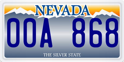 NV license plate 00A868