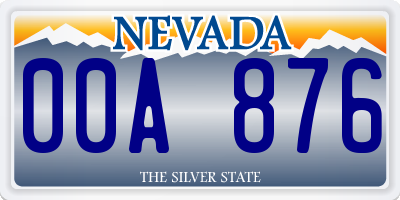 NV license plate 00A876