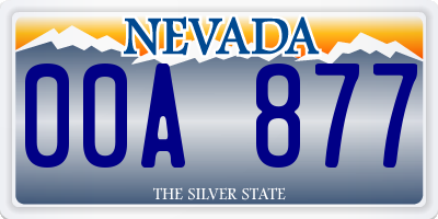 NV license plate 00A877