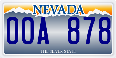 NV license plate 00A878