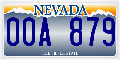 NV license plate 00A879