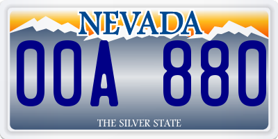 NV license plate 00A880