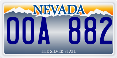 NV license plate 00A882